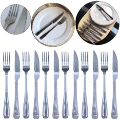 Talheres Inox 12pçs pesado. 6 Faca + 6 Garfo Profissional, Resistente e Elegante