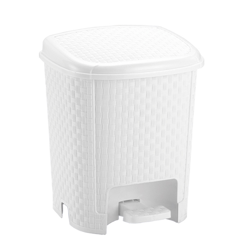 Lixeira Monte Líbano Rattan Bebê E Mamãe 6 Litros Branca em Oferta na Shopee