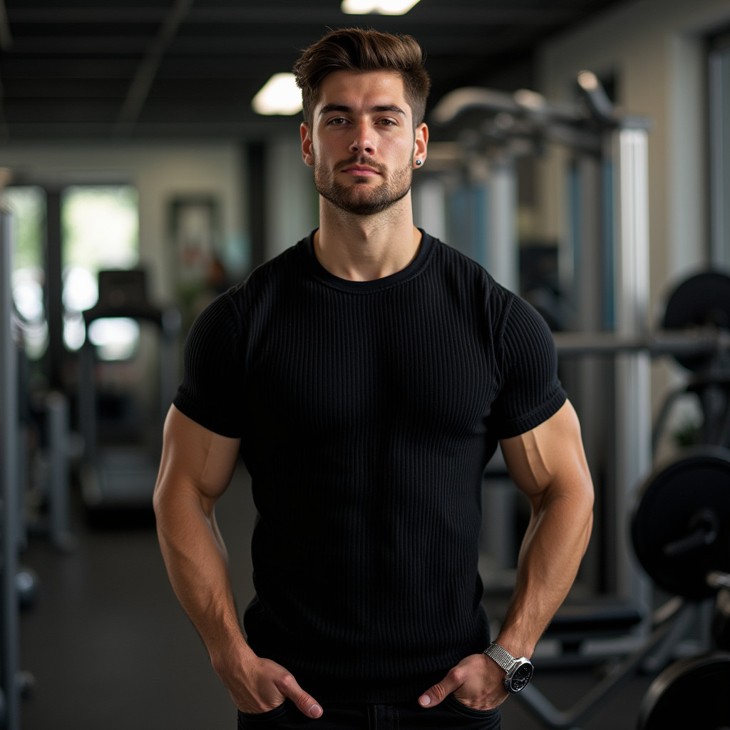 Camiseta Premium Canelada Lisa Slim Casual Estilo Americana Importada Academia