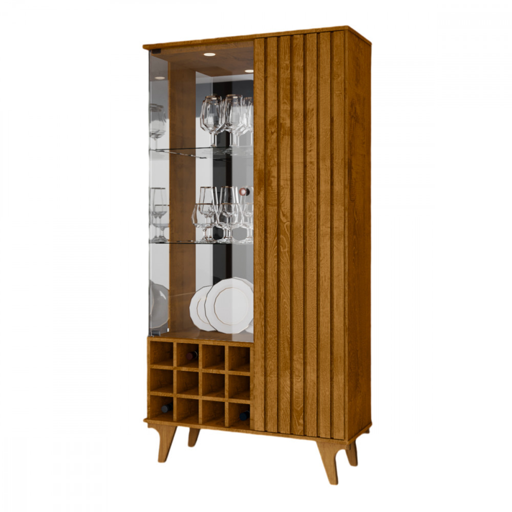 Cristaleira de 2 Portas Elba Naturalle Bechara em Oferta na Shopee