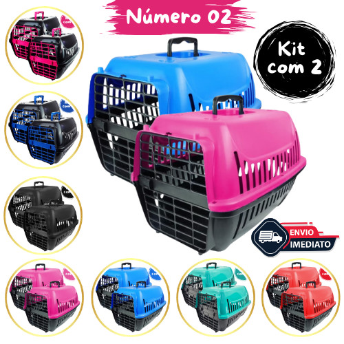 1 ou 2 Caixa de Transporte Nº 2 PREMIUM Pet Gatos e Cães Pequeno e Médio Número