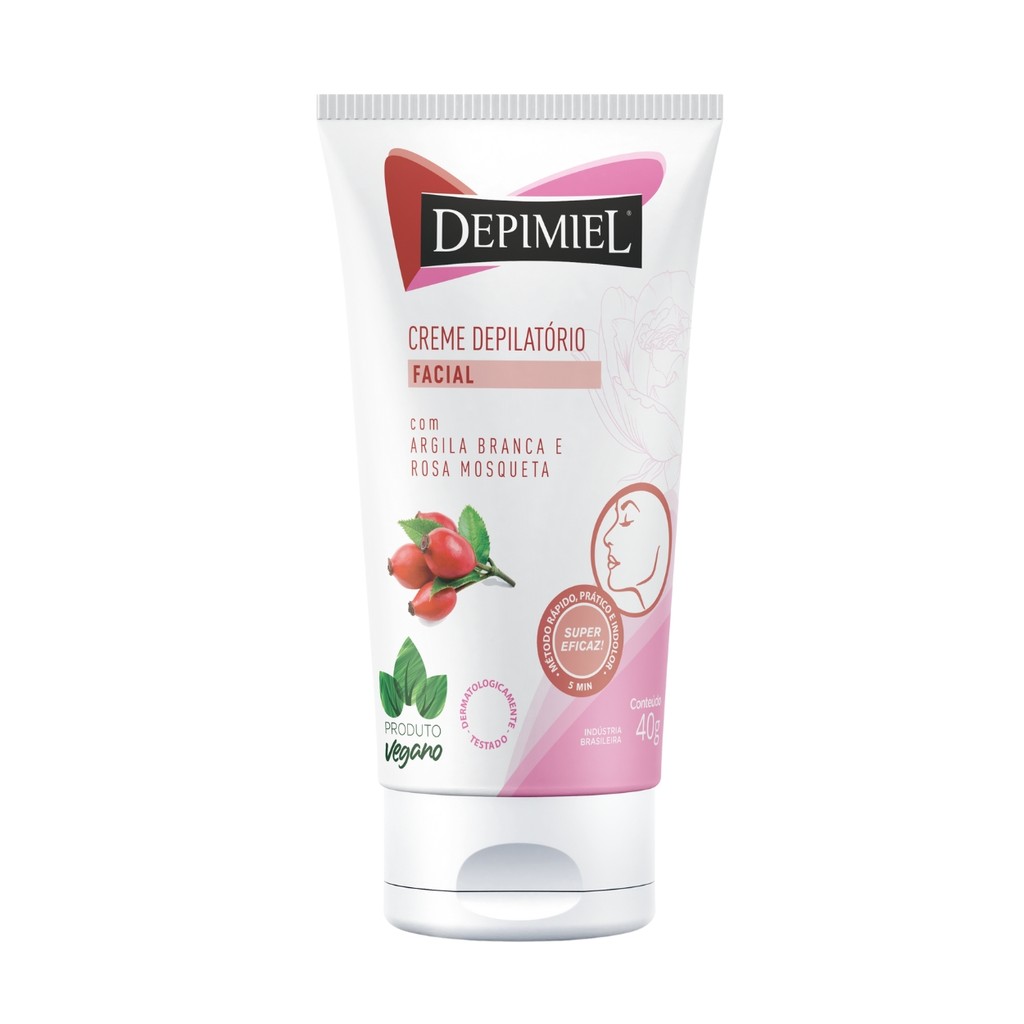 Creme Depilatório Argila Branca Rosa Mosqueta Depimiel 40g em Oferta na Shopee