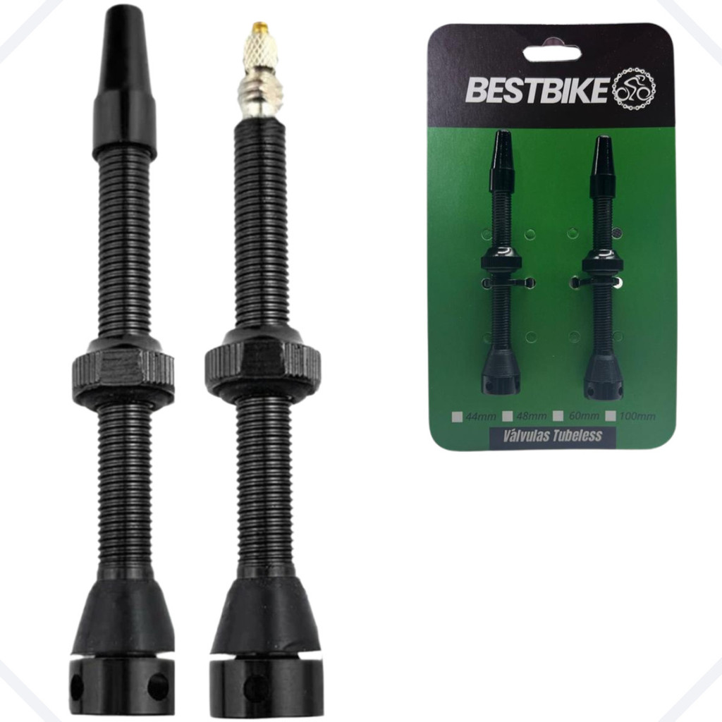 Válvula Bico Fino Tubeless 60mm High Flow Furo Lateral Melhor Entrada e saída de Ar Kit Válvula Pneu sem Câmera Bestbike