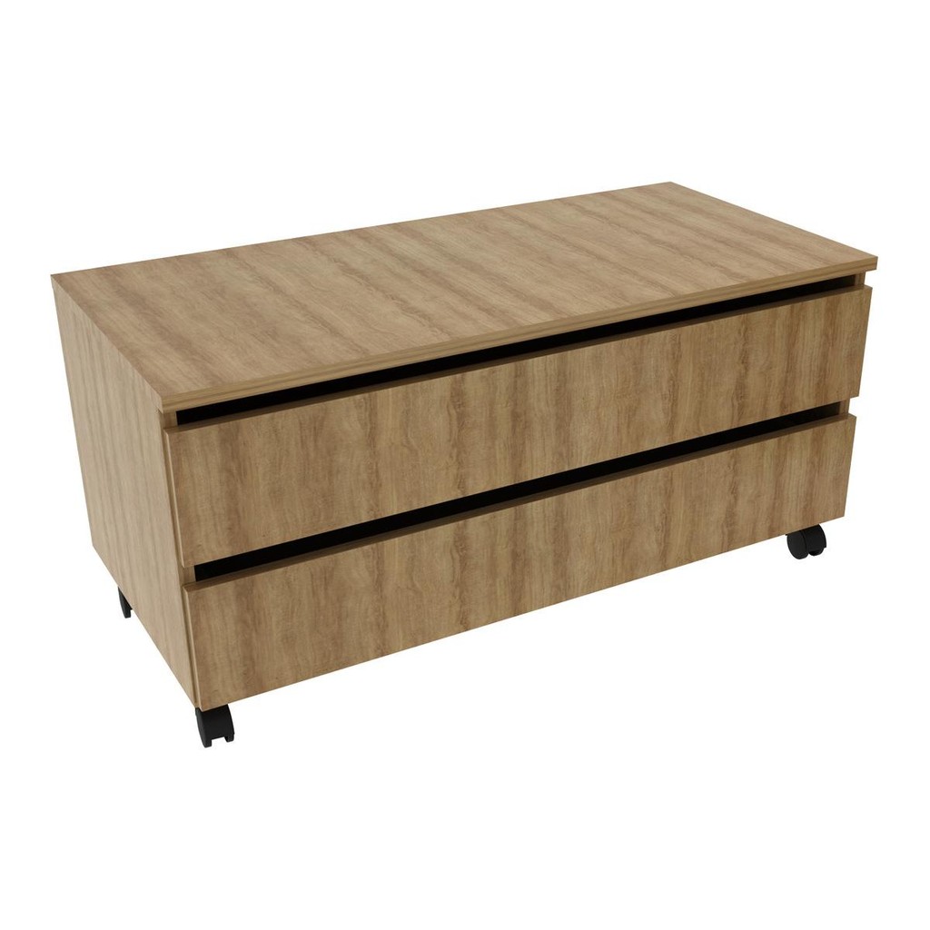 Gabinete Banheiro 2 Gavetas com Rodízios 80cm Multimóveis CR10083 Amêndoa em Oferta na Shopee