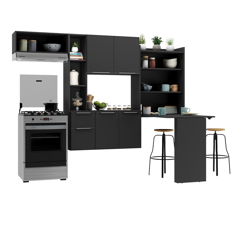 Armário de Cozinha Compacta com Mesa Dobrável Sofia Multimóveis V2009 em Oferta na Shopee