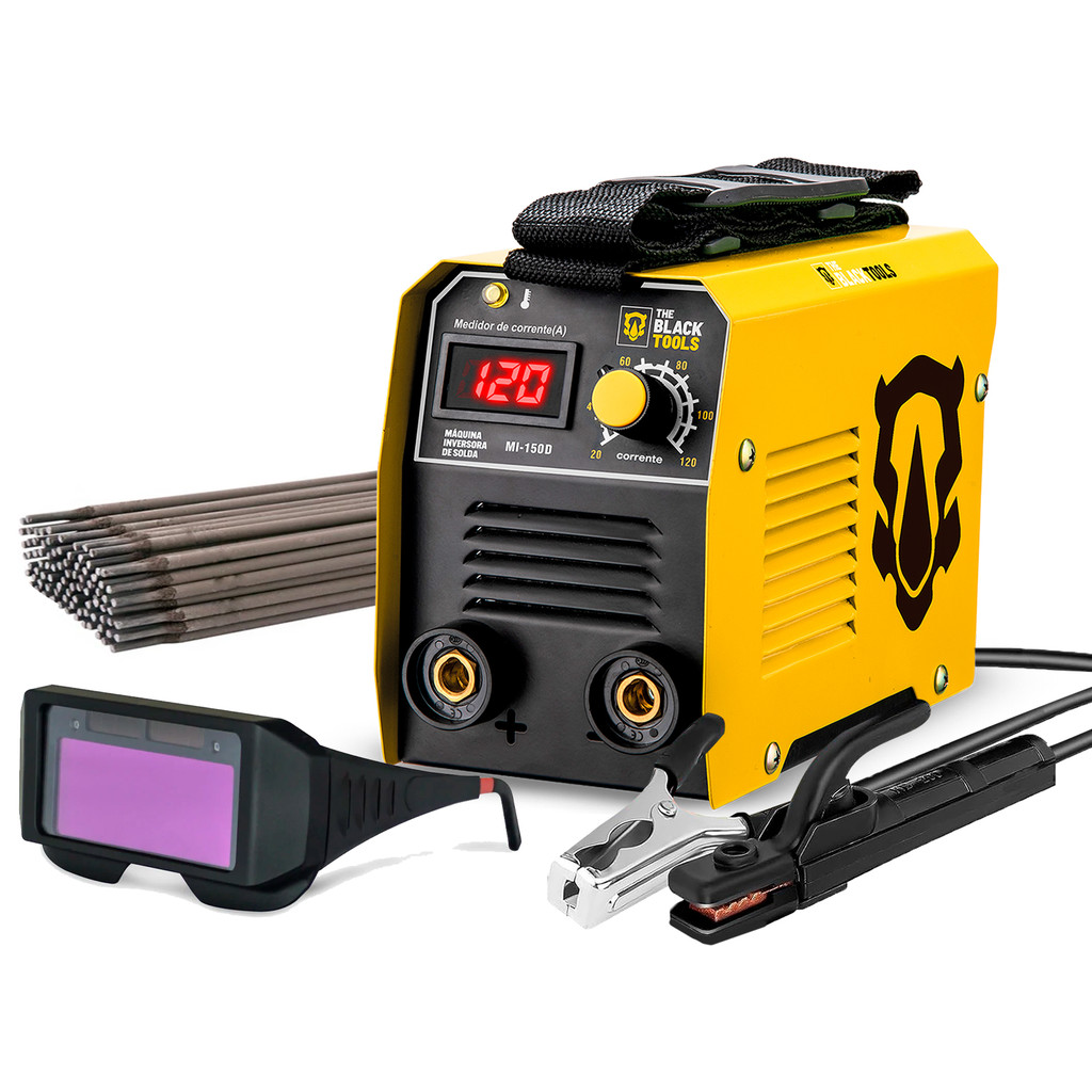 Máquina Inversora De Solda Mma Mi150d 120a Com Eletrodo E Óculos The Black Tools em Oferta na Shopee