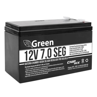 Bateria Selada CHIPSCE Green, 12V, 7,0 SEG - 013-3505 Para Alarme Recarregável em Oferta na Shopee