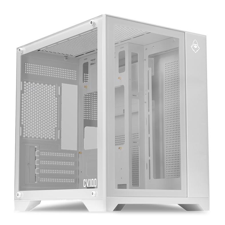 Gabinete Gamer Aquário  Mancer CV100, Mid-Tower, Lateral De Vidro, Branco, MCR-CV100-WH em Oferta na Shopee