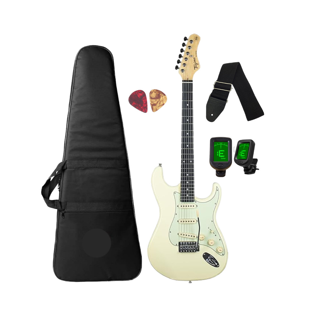Guitarra Tagima escala clara TG-500 OWH Olympic White + Acessórios