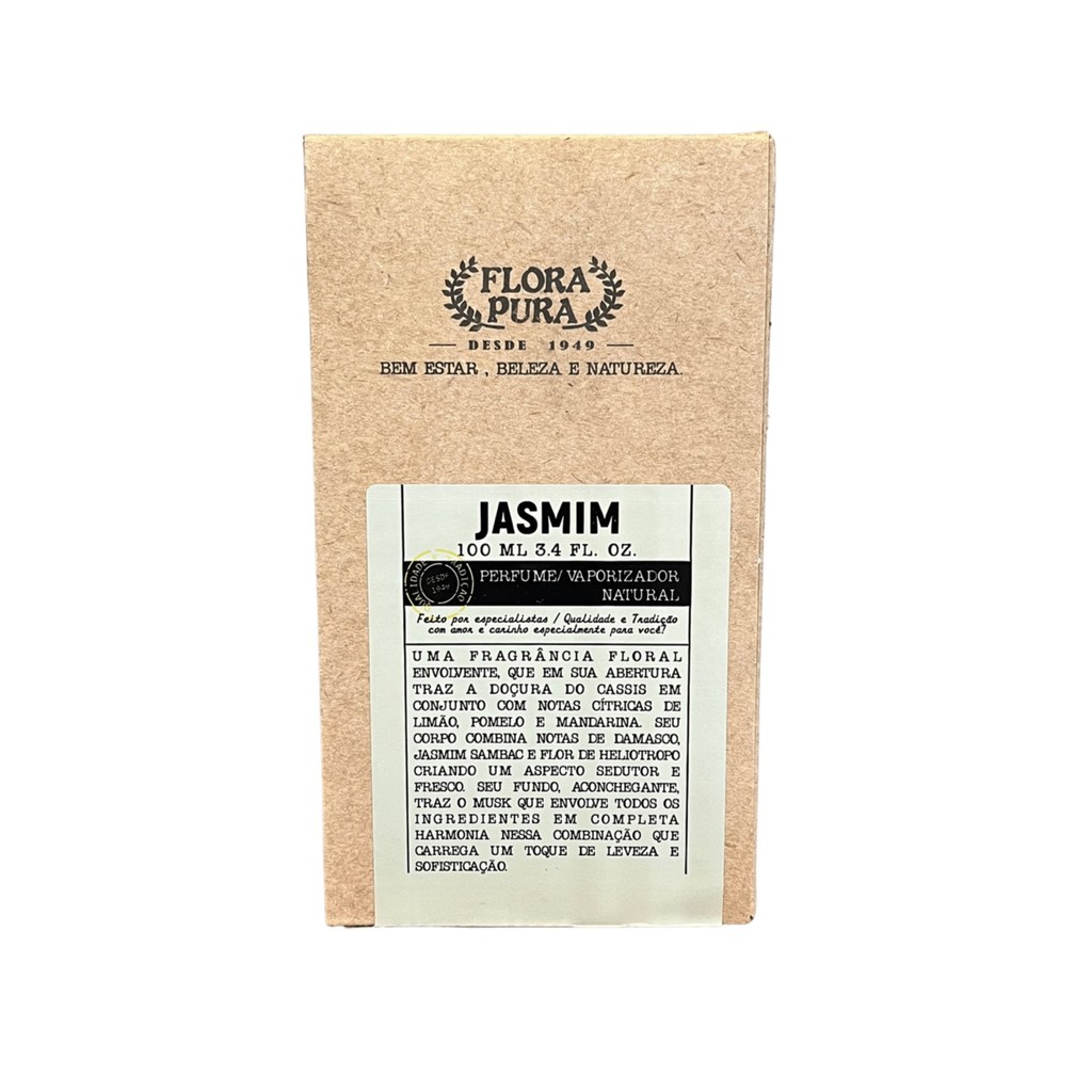 PERFUME DE JASMIM- LINHA FLORA- 100ML-FLORA PURA