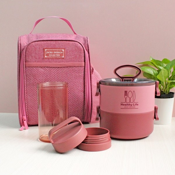 Conjunto Bolsa Térmica com Pote de Marmita e Garrafa 430ml - Jacki Design - Home & Living