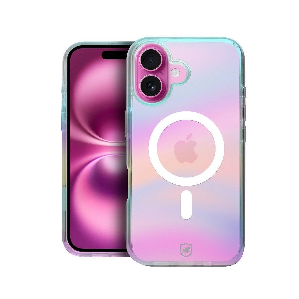 Capa Case Capinha MagSafe Holo Gshield para iPhone 16 Design Holográfico e Conexão MagSafe Integrado - Mobile & Gadgets