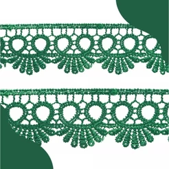 Renda Guipir CHL-113 - 2.5 Cm - Rolo C/13.7 Mts Cor:Verde- Bandeira