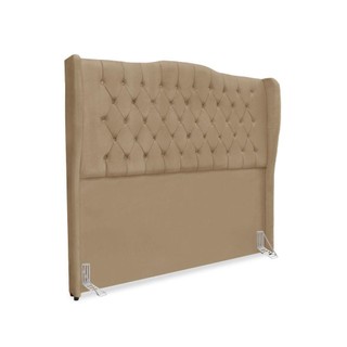 Cabeceira De Cama Box Casal 140 Cm Dubai Premium - Veludo Bege Escuro em Oferta na Shopee