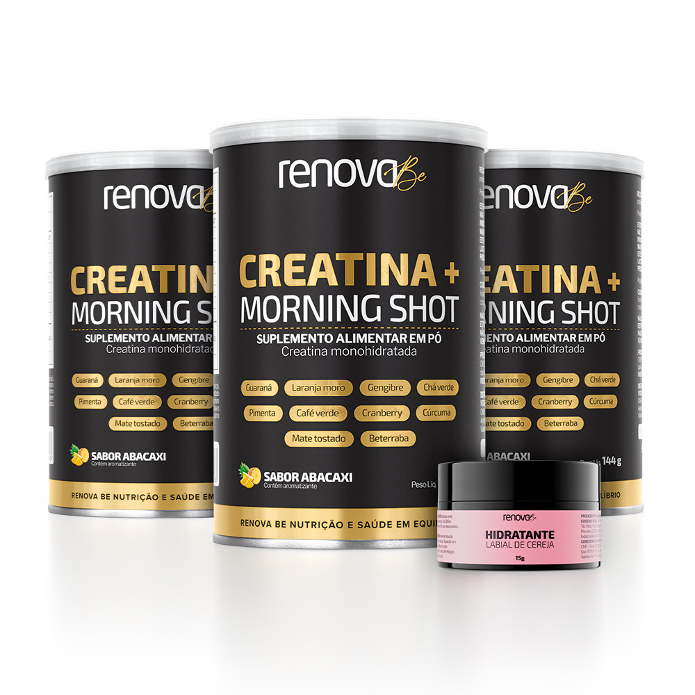 3 Potes Creatina + Morning Shot - Renova Be - Health