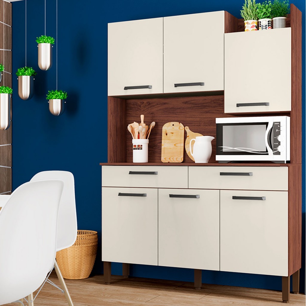 Armário de Cozinha Modena 6 Portas 2 Gavetas em Oferta na Shopee