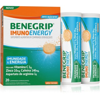 Benegrip Imuno Energy 20 Comprimidos Efervecentes em Oferta na Shopee
