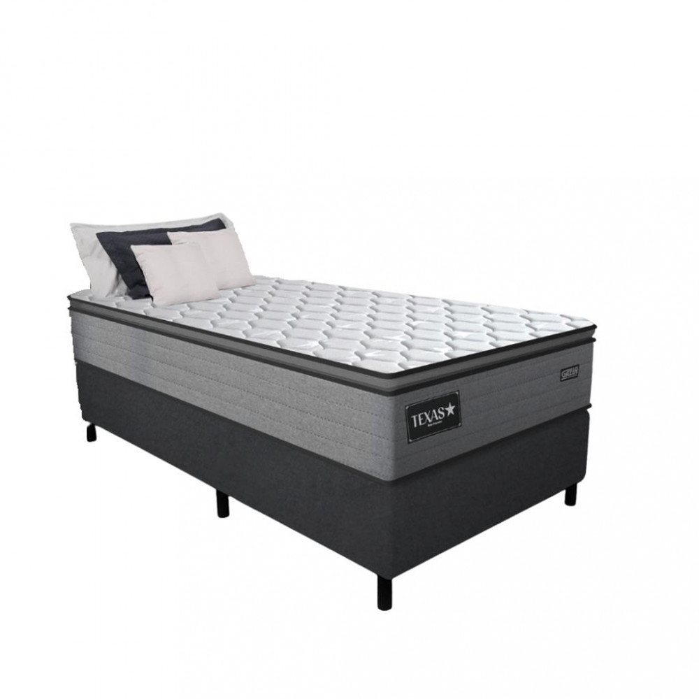 Cama Box Solteiro 88cm Molas Ensacadas Texas 2CEN Gazin - Home & Living