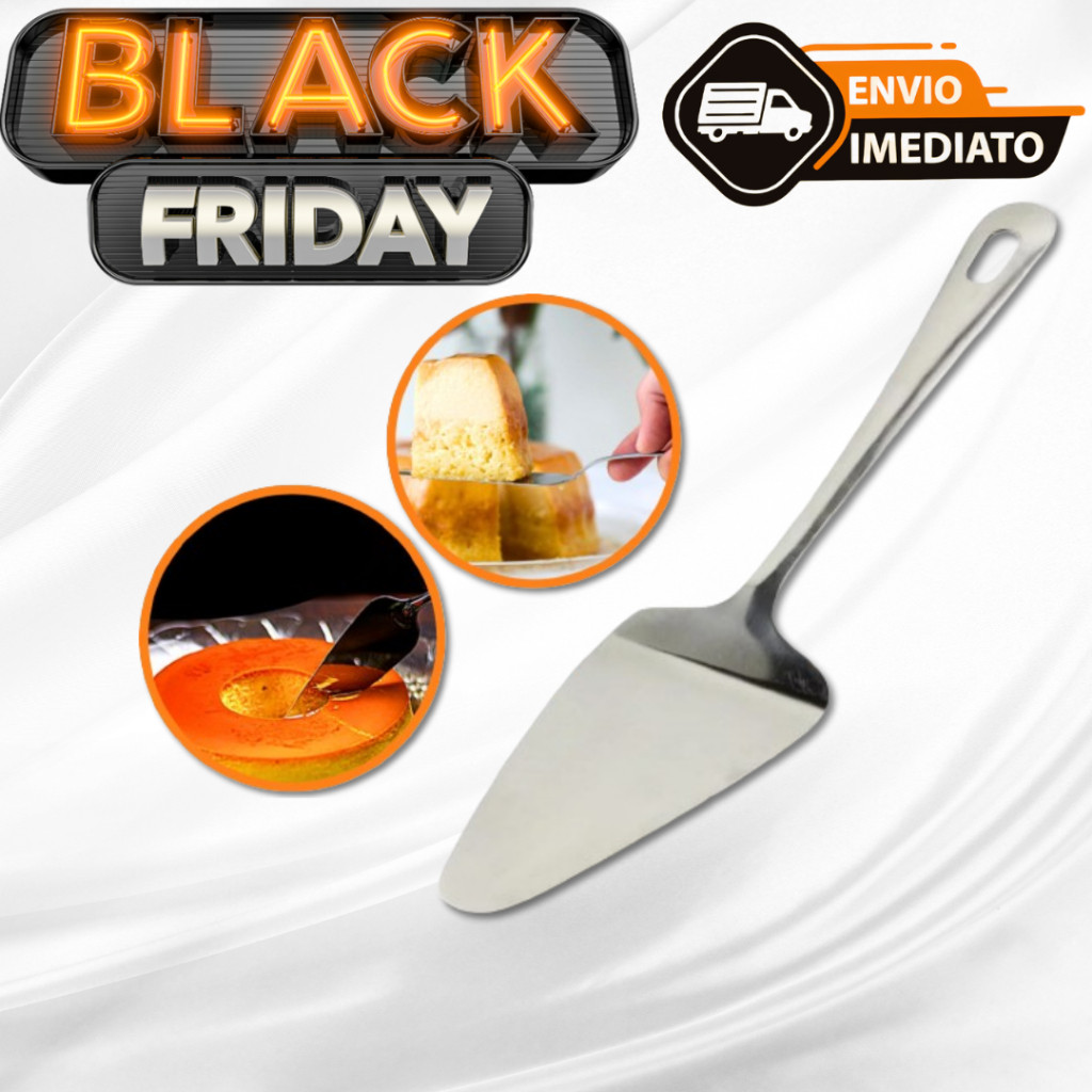 Espátula para Cortar Bolo Torta e Pães de Aço Inox Multiuso Universal 25Cm