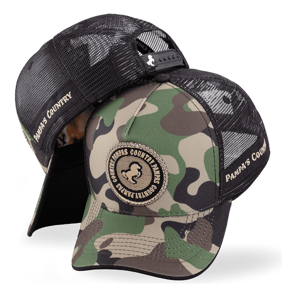 Boné Preto Camuflado Masculino Feminino Pampa S Country