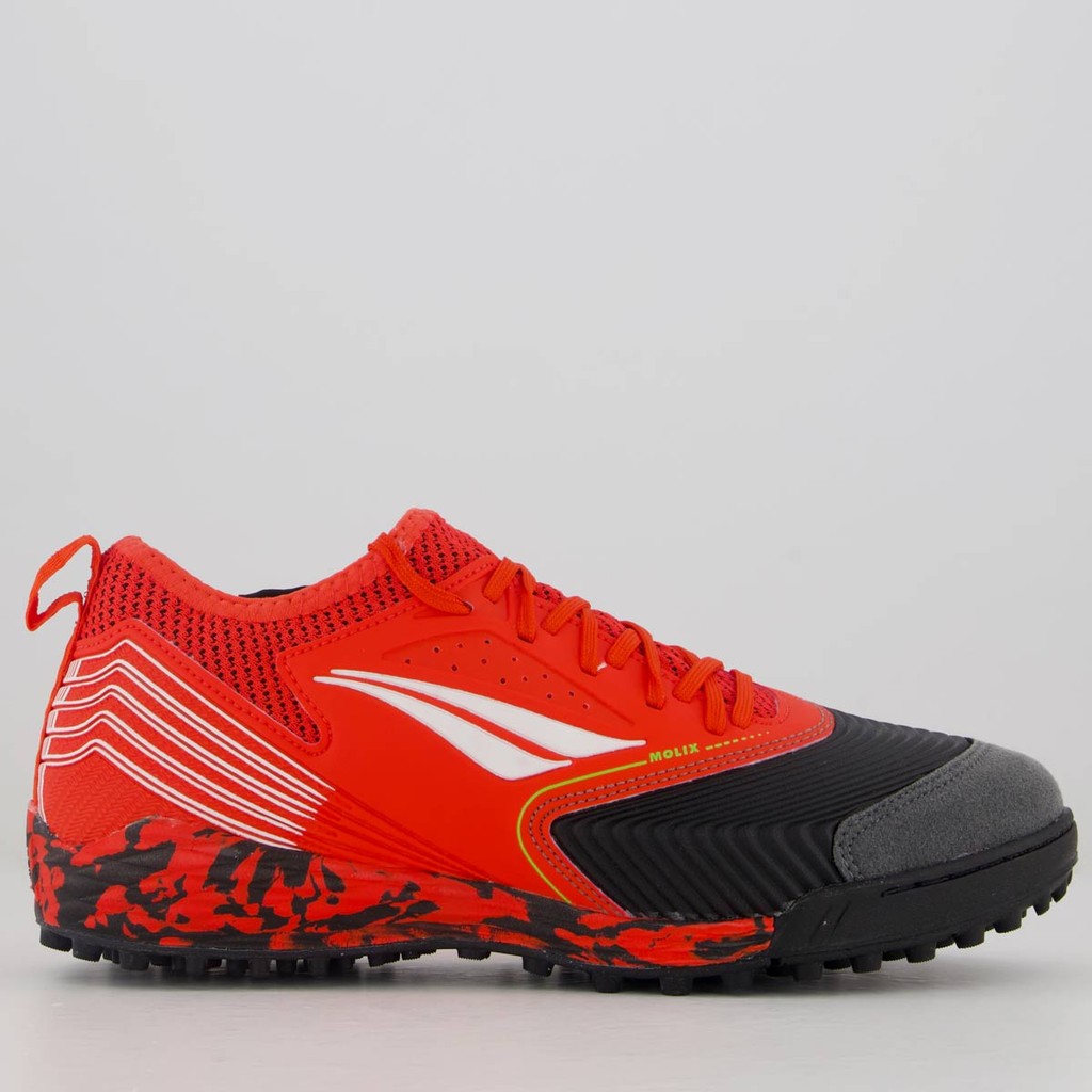 Chuteira Penalty Se7e Pro Molix Y-1 Society Vermelha e Preta em Oferta na Shopee