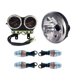 Painel Completo Farol Aro Cromado 4 Piscas Seta Lampada Laranja Suzuki Yes 125 2005 06 07 2008 2009 2010 2011 2012 2013