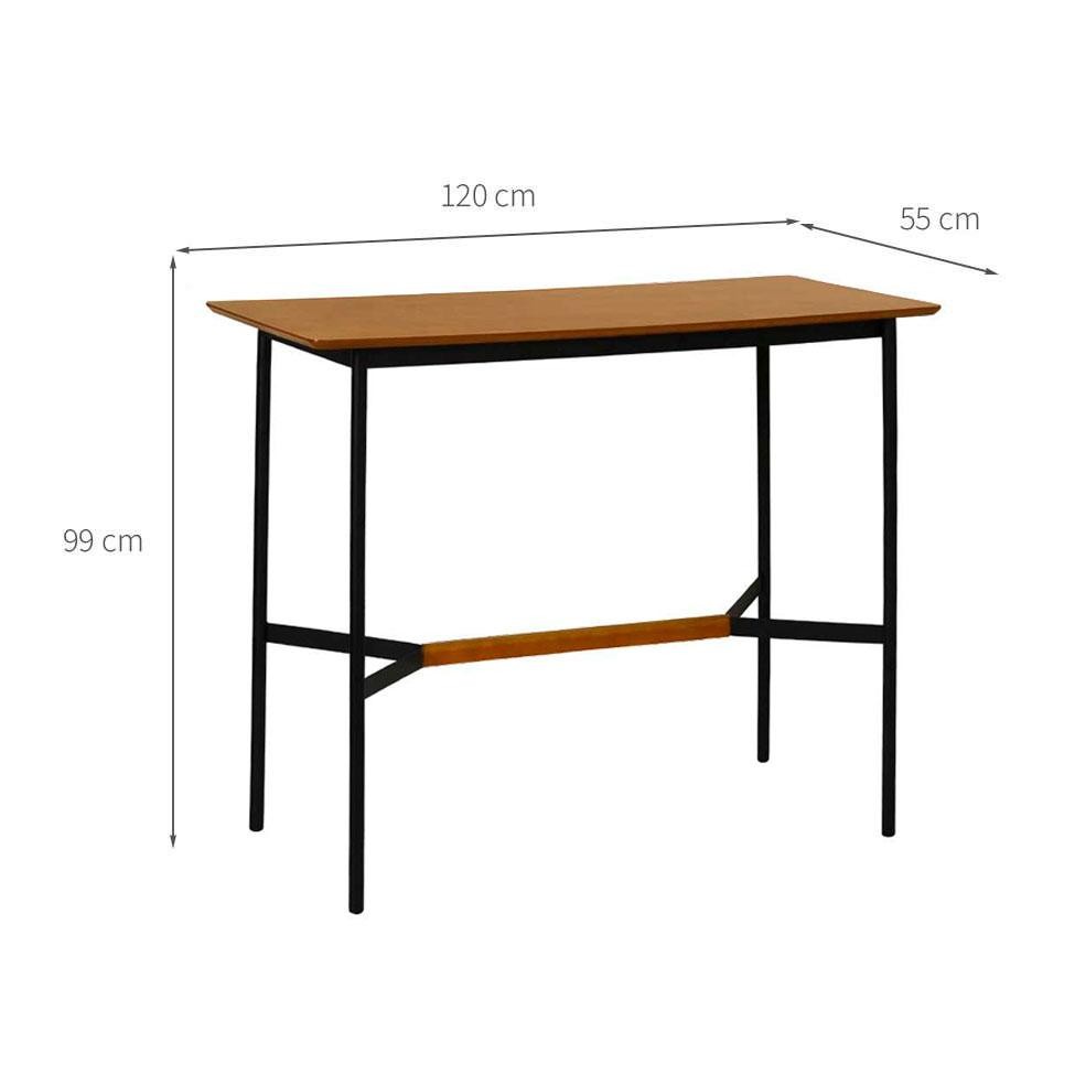 Detalhes do Mesa Bistrô Retangular com Tampo MDF Denver Preta e Amêndoa 120 cm