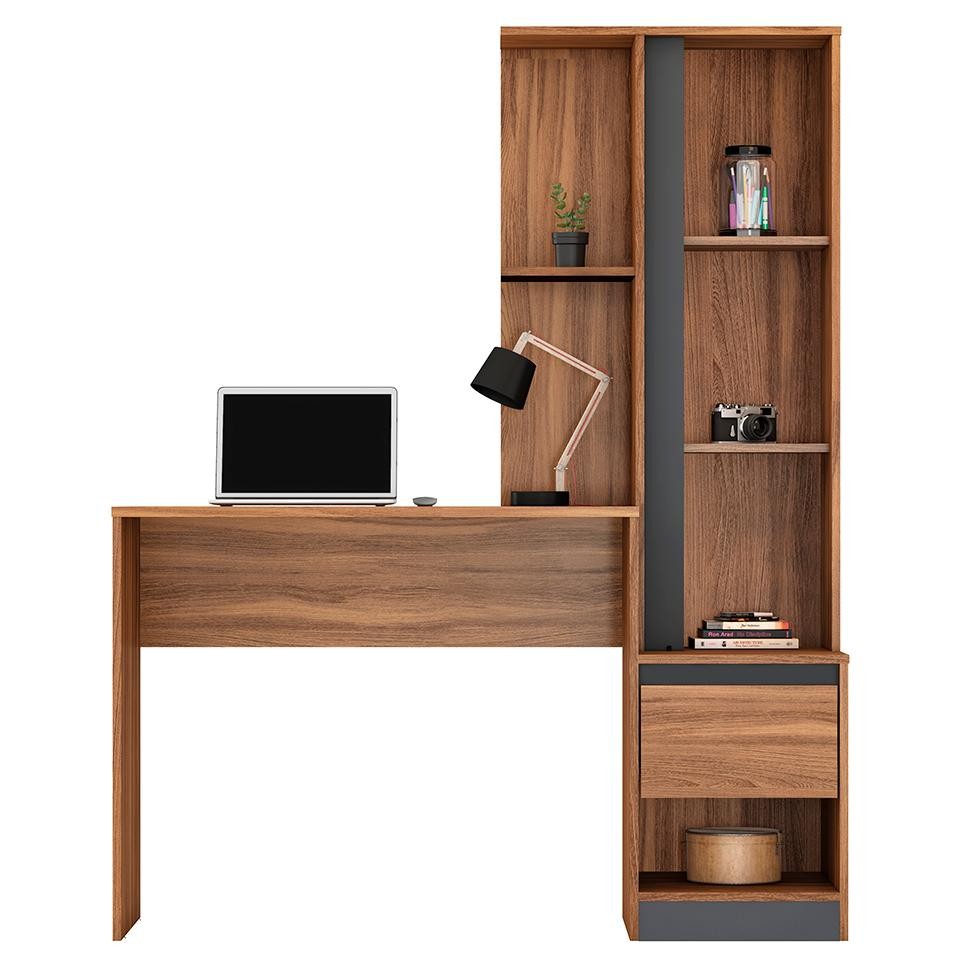 Escrivaninha com Armário Morada 1 PT 1 GV Amendola e Grafito em Oferta na Shopee