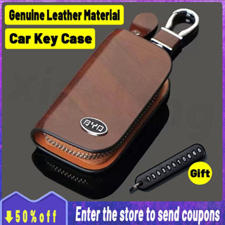 [Promo] Para BYD couro genuíno de alta qualidade chave do carro capa/capa para chave de carro/capa de chave de carro em Oferta na Shopee