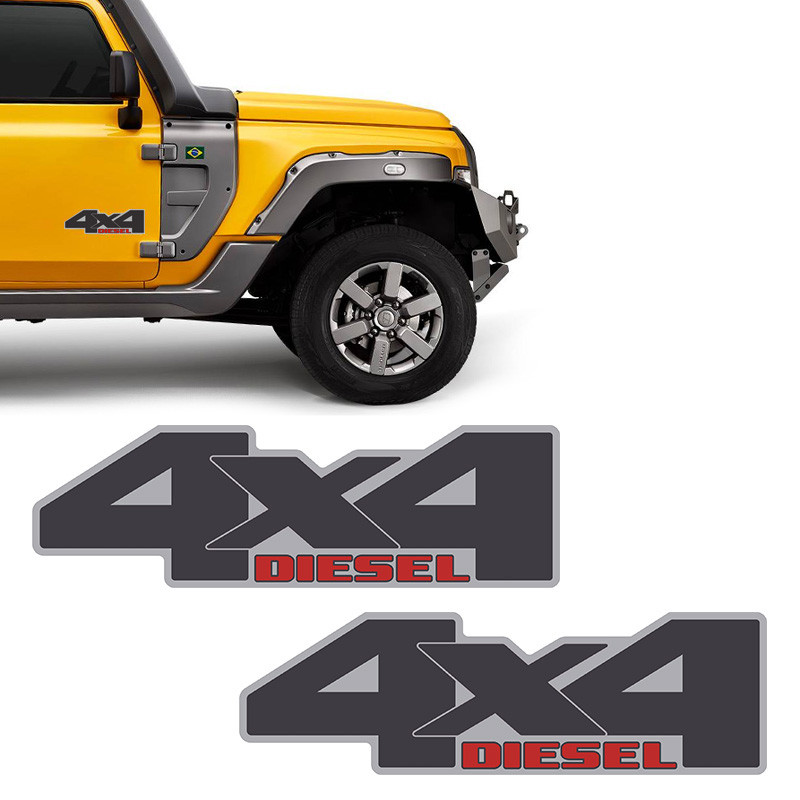 Par De Adesivos 4x4 Diesel Troller 2015/2019 Emblema Lateral em Oferta na Shopee