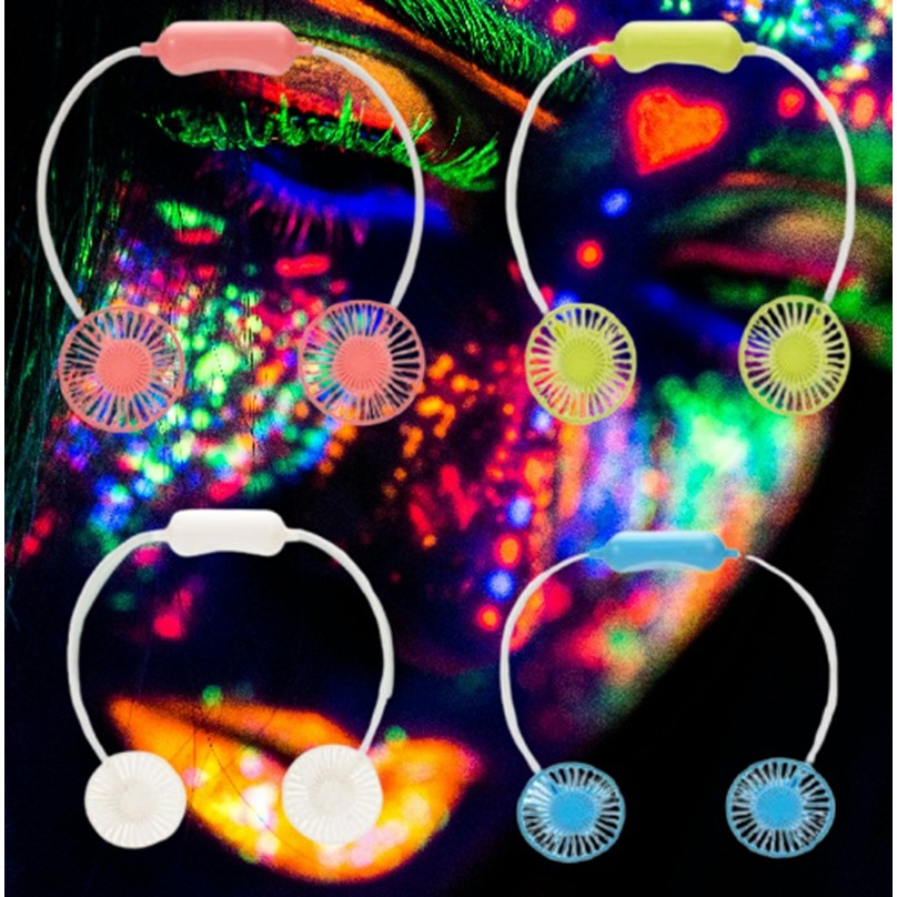 Ventilador Portátil De Pescoço Recarregável 3 Velocidades para Esporte Escritório Casa  Usb