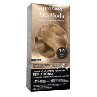 Coloração Creme Permanente Alfaparf Alta Moda Vegano Sem Amônia 7.0 Louro Rubio em Oferta na Shopee