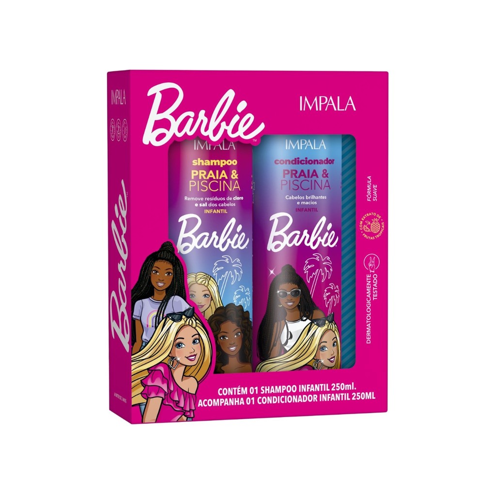 Kit Shampoo Condicionador Praia E Piscina Barbie Kids Impala