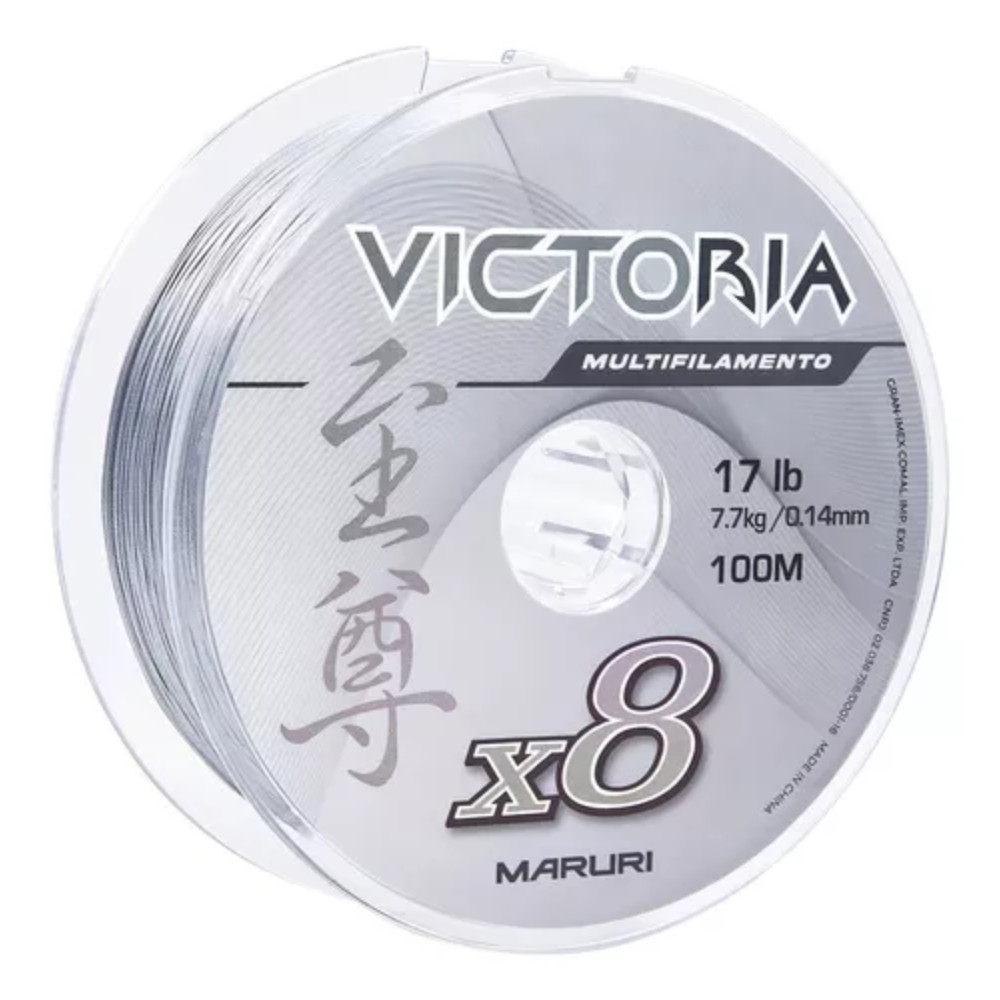 Linha multifilamento 8fio Victoria 8x 39lb 0.30m 100mts cinz