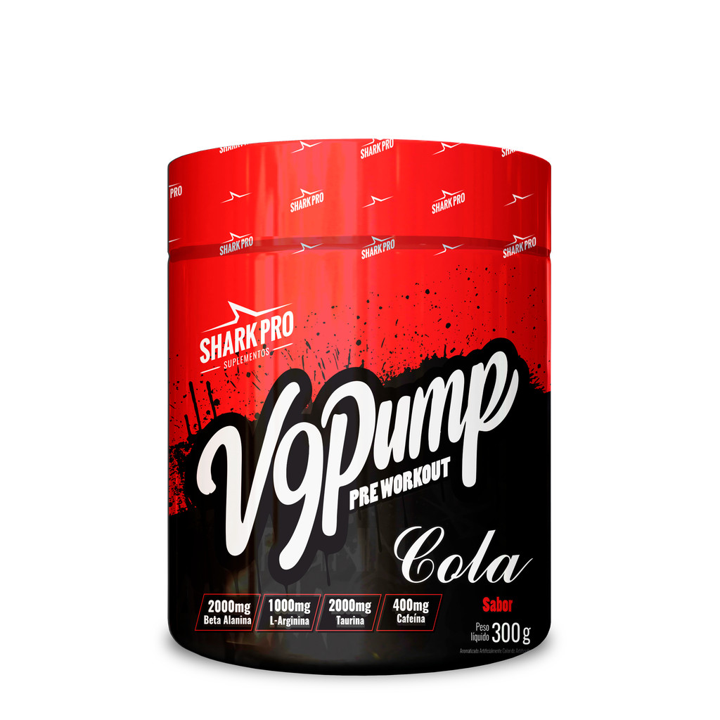 Pré Treino V9 Pump Pote 300g Sabor Cola Shark Pro em Oferta na Shopee