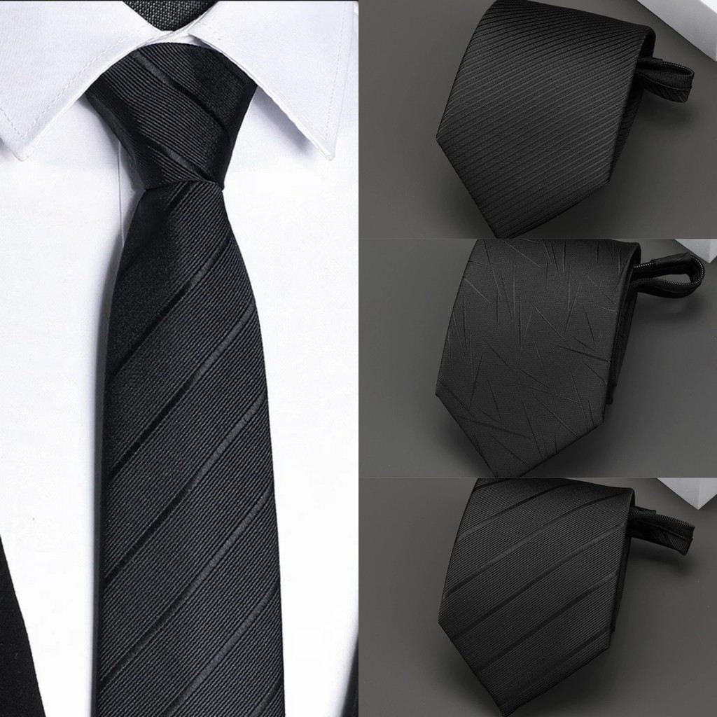 Gravata Preta Masculina Sem Nó Preguiçoso Noivo De Casamento Escritório Formatura Acessório De Moda em Oferta na Shopee