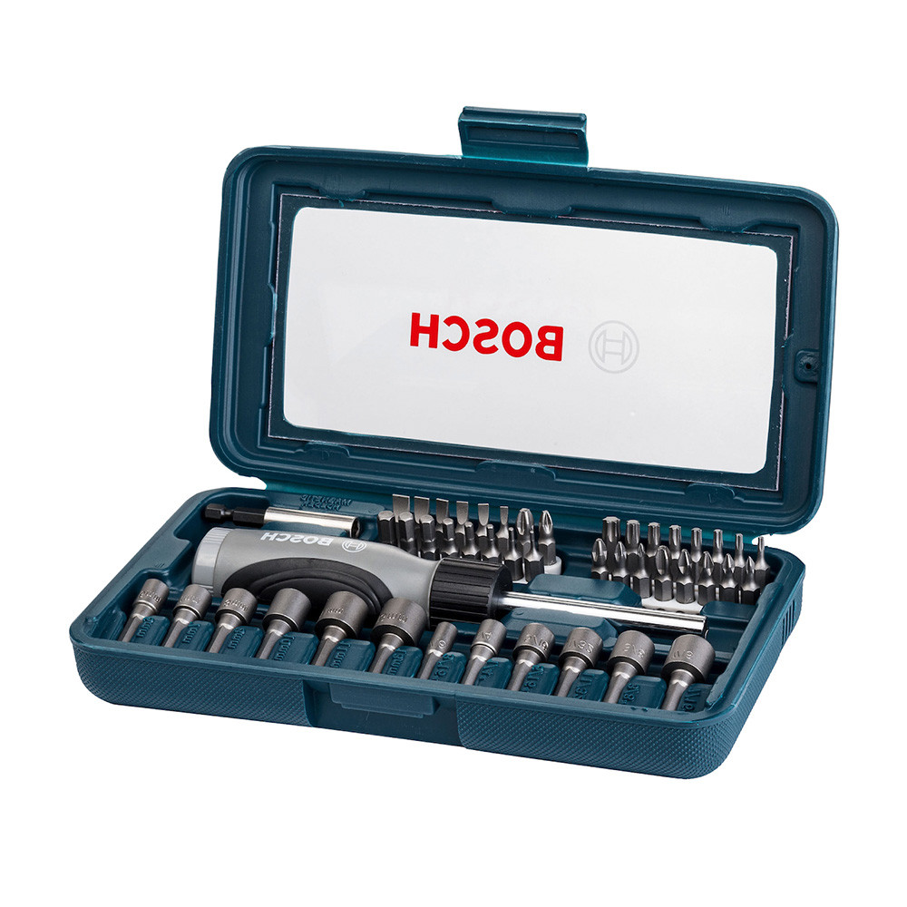 Kit Bits e Soquetes Bosch com 46 Peças Extra Hard Phillips Fenda Pozidriv Torx - Home & Living