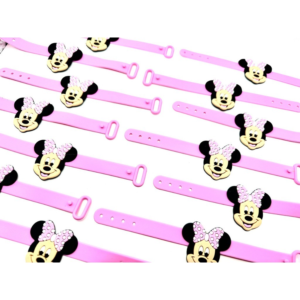 Minnie Pulseira 10un Tema Disney Pulseirinha Princesa Mimo Festa