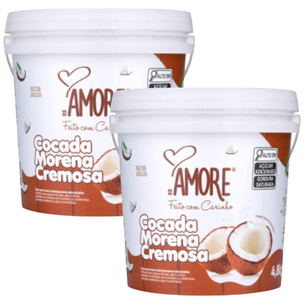 Kit 2 Doce De Cocada Cremosa Morena 4,8kg Rb Amore Receita Caseira