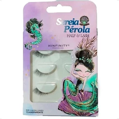 Cílios de Cantinho Cilio Postiço Efeito Sereia Cantinho Cat Perola Half & Lash