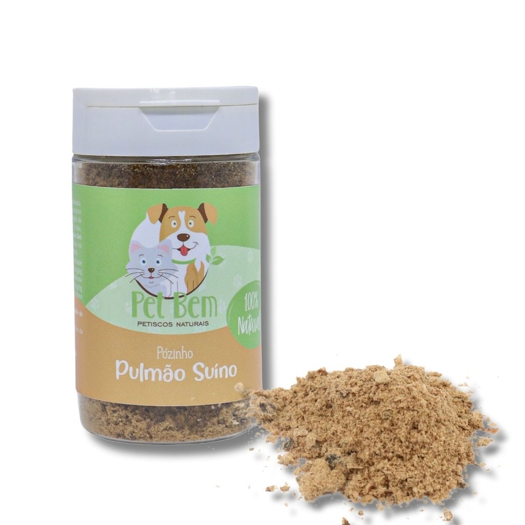 Tempero Pet Saborizante Natural Pulmão Suíno Para Cães e Gatos Pet Bem