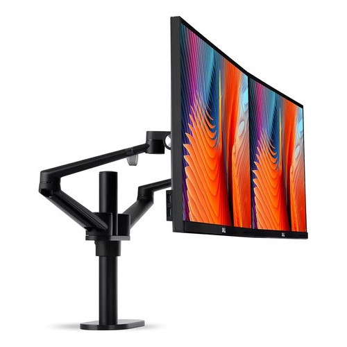 Suporte Ergonomico com 2 Braços Articulado para 2 Monitores em Aluminio