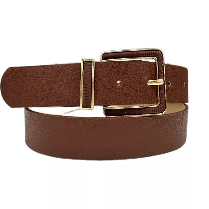 Cinto Fivela Couro Sintético Plus Size Com 120cm Fivela Quadrada Modelo ZX-F001