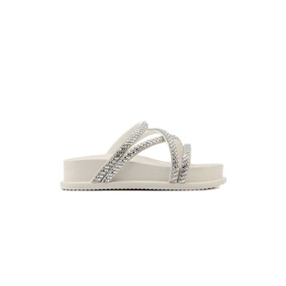 Tamanco Papete Birken Flatform Santinelli Strass Off White 1550.001 em Oferta na Shopee