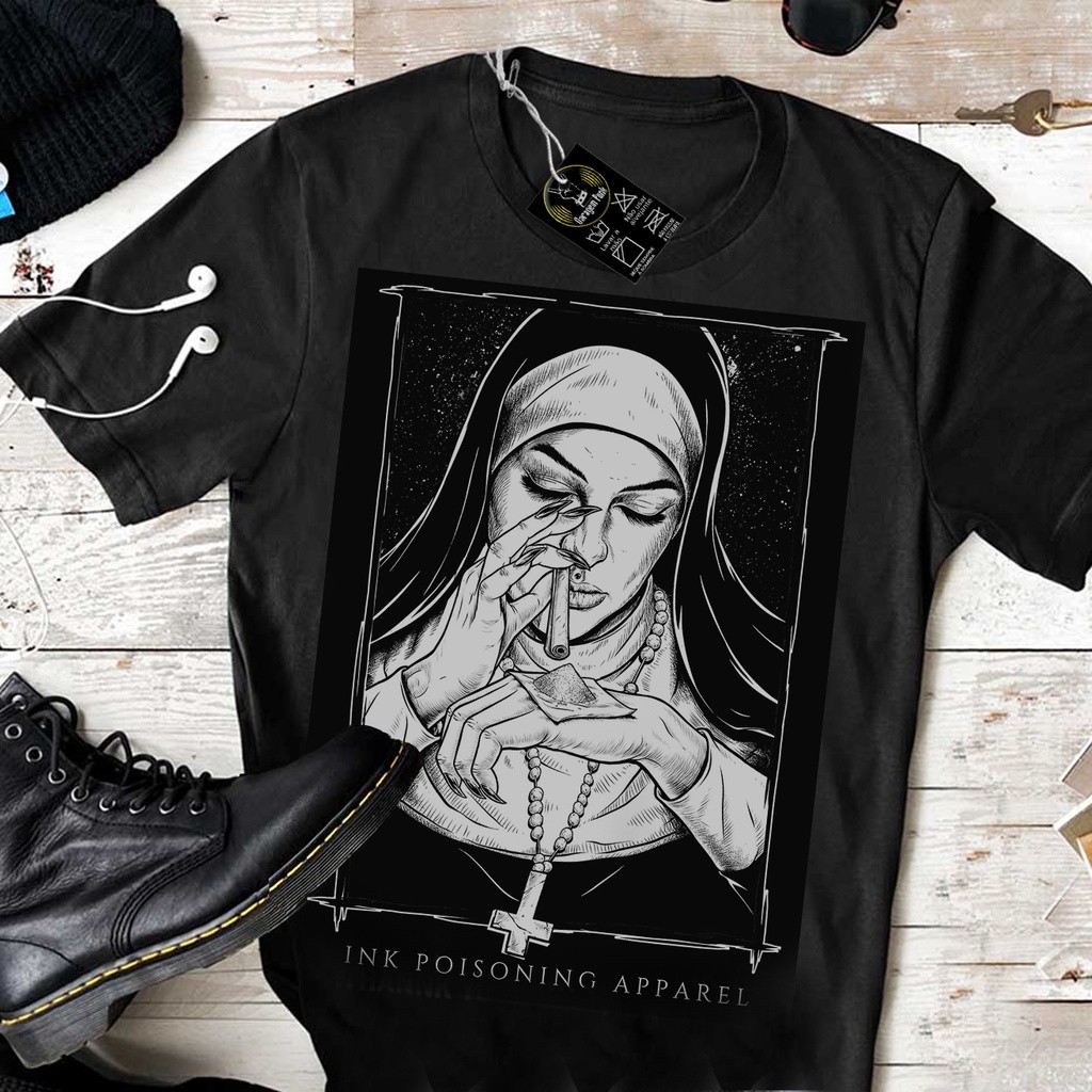 Camiseta Algodão Unissex Freira demoníaca camisa unissex anime 100% Algodão em Oferta na Shopee