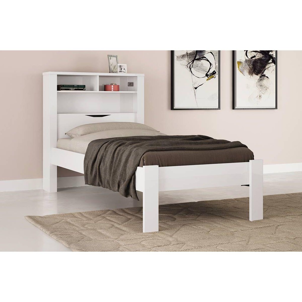 Cama Solteiro Invicta Branco - Santos Andirá - Home & Living