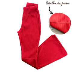 Calça Flare Adulto Canelada 3D Tecido Grosso Com Costura na Perna Tam P ao GG