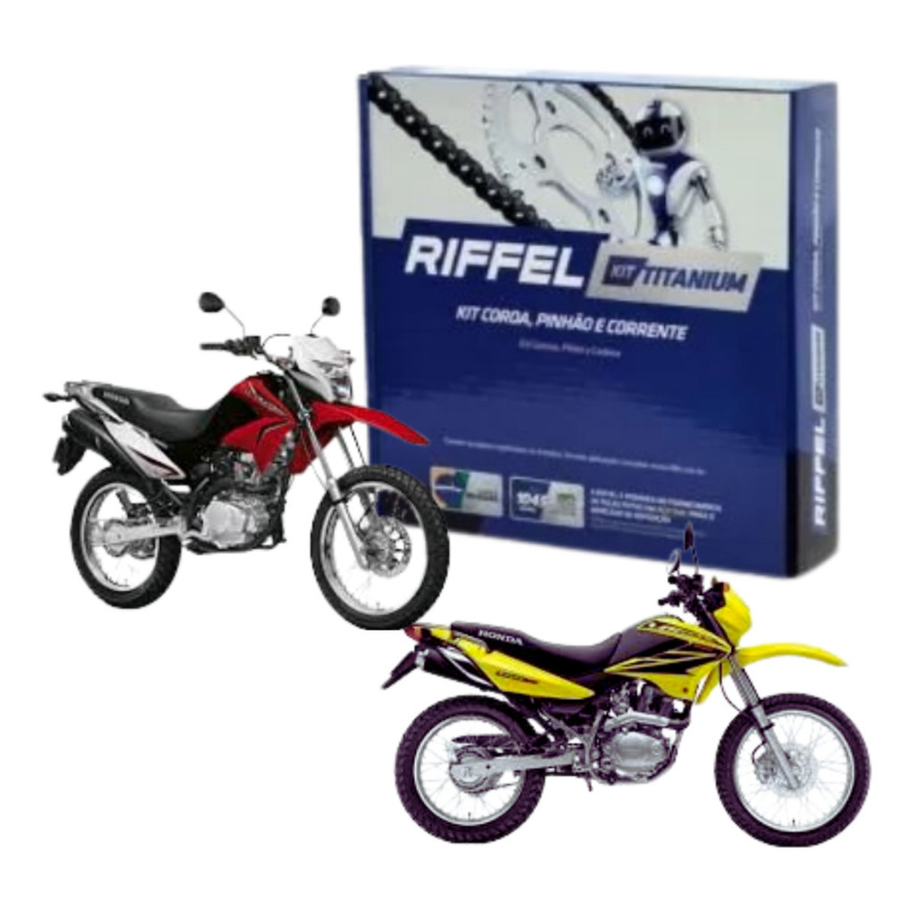 Kit Relação Tração Transmissão Bros 150 2003 a 2015 Original Riffel