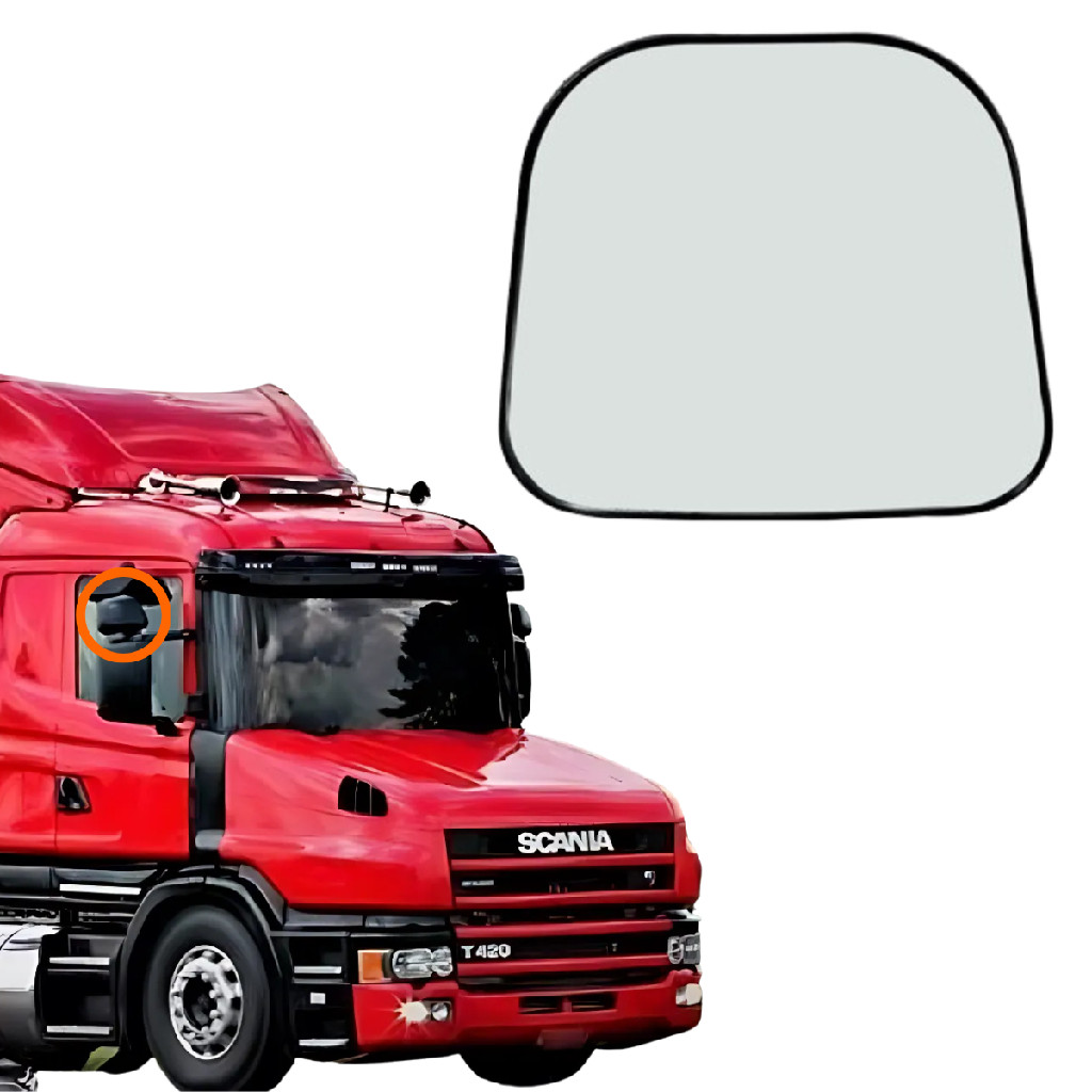 Vidro Espelho Auxiliar Scania Série 4 Compatível