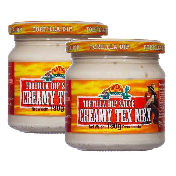2 Molho Creamy Tex Mex Sour Cream Dip Cantina Mexicana 190g